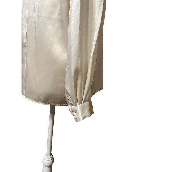 JG HOOK Women’s Plus Size 10 Ivory Double Breasted Blazer Blouse Cuff Sleeve - Picture 6 of 9